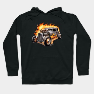 Classic Hotrod with Flames Hoodie